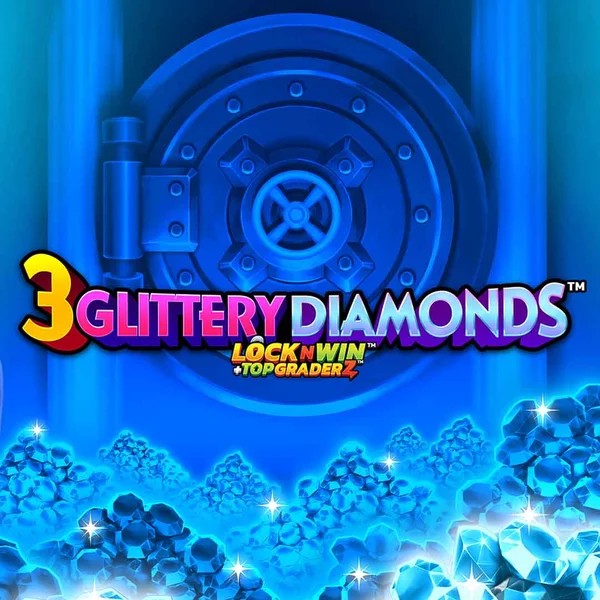 3 Glittery Diamonds slot logo by PearFiction Studios at National Casino